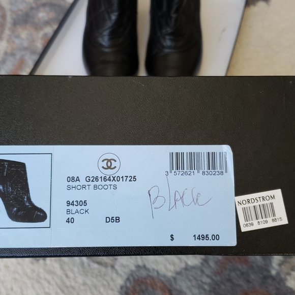 Chanel Boots Black 4inch Hill Leather size 40EU